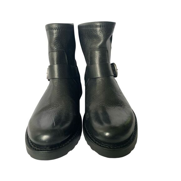 NEW FRYE Veronica BLACK Leather MOTO Ankle Boots sz 7.5 $298 - Picture 5 of 8